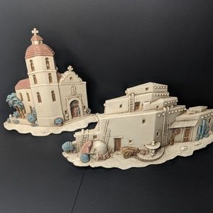 VTG Southwestern Plastic Wall Hangings Adobe House